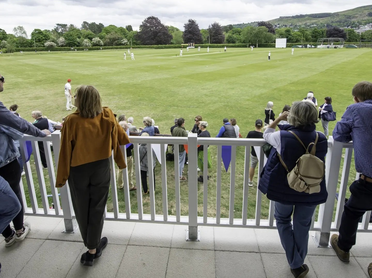 View from clubhouse onto cricket ground